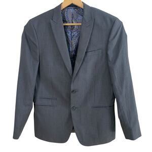 Andrew Fezza Size 40R Men's Two Button Sport Coat Blazer Jacket Gray Business